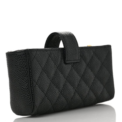 Chanel Caviar Quilted Mini Phone Holder Clutch Black 3 of 7