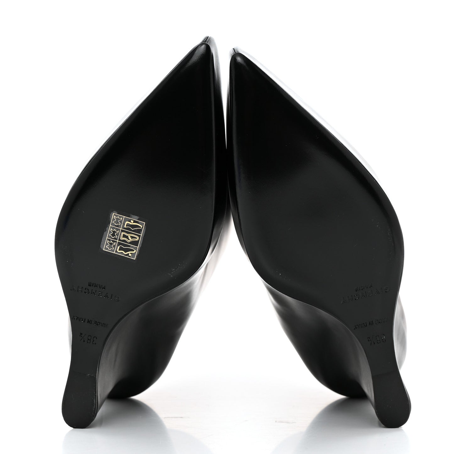 Calfskin G Lock 80mm Wedge Low Boots 38.5 Black