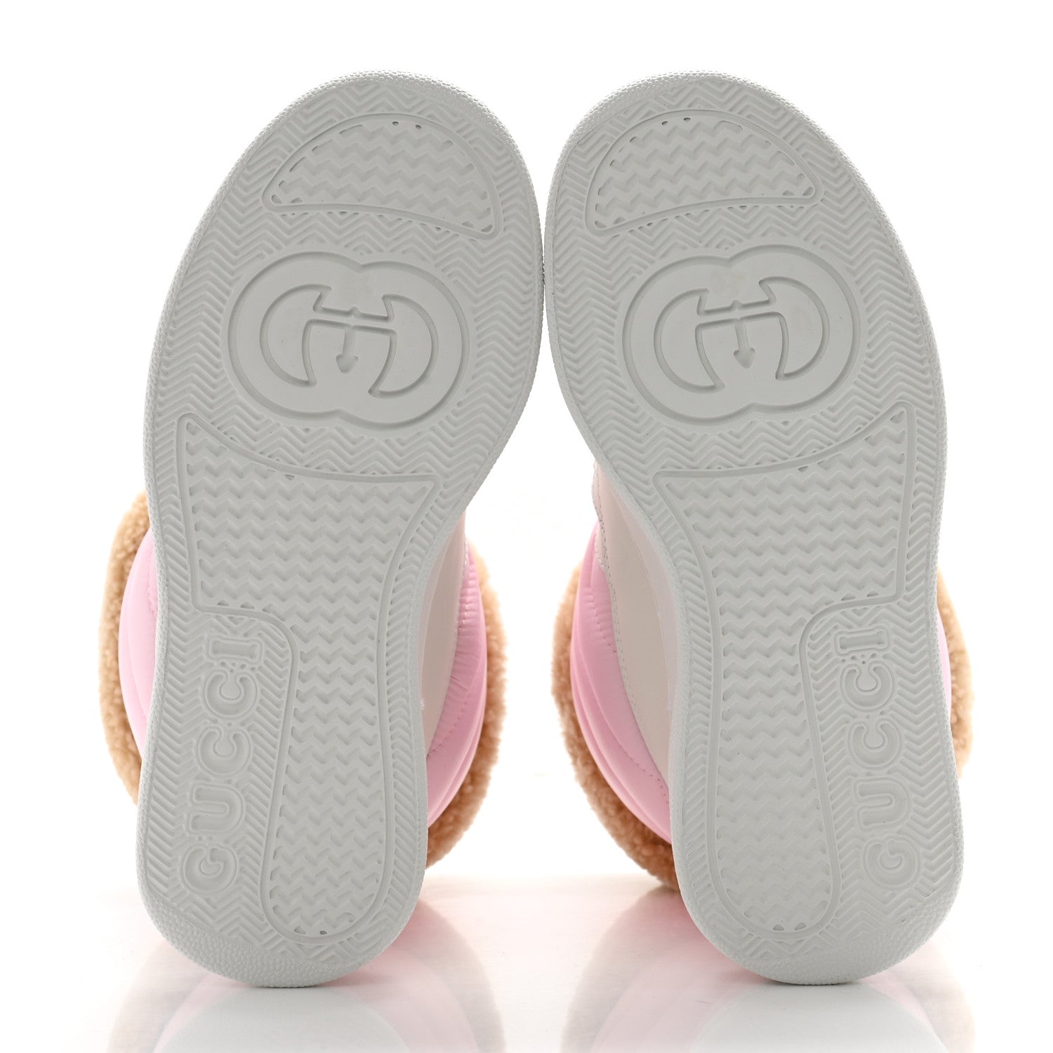 Gucci Calfskin Matelasse Shearling Horsebit Snow Boots 34 Pink White 5 of 7