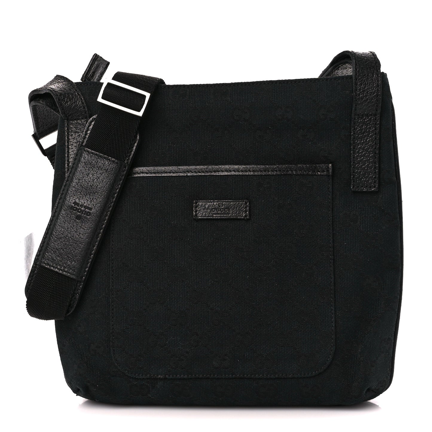 Monogram Flat Messenger Bag Black