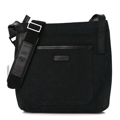 Gucci Monogram Flat Messenger Bag Black 1 of 12