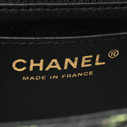 Chanel Calfskin Crocodile Embossed Graffiti 2.55 Mini Cocodile Reissue Flap Black Pink 7 of 16