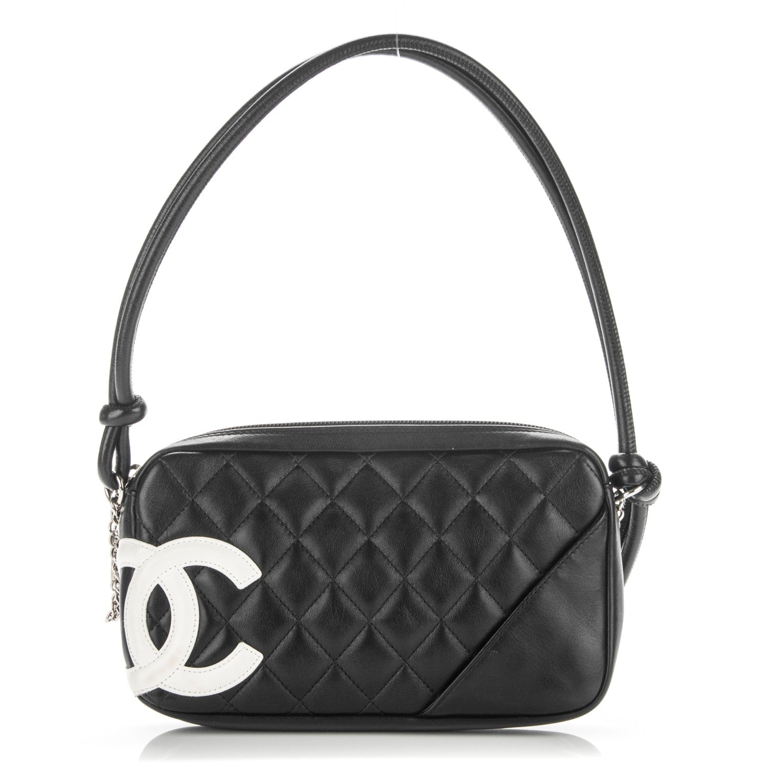 Chanel Calfskin Quilted Cambon Pochette Black White 1 of 7