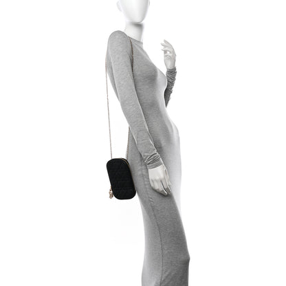 Christian Dior Lambskin Cannage Lady Dior Phone Holder Black 2 of 10