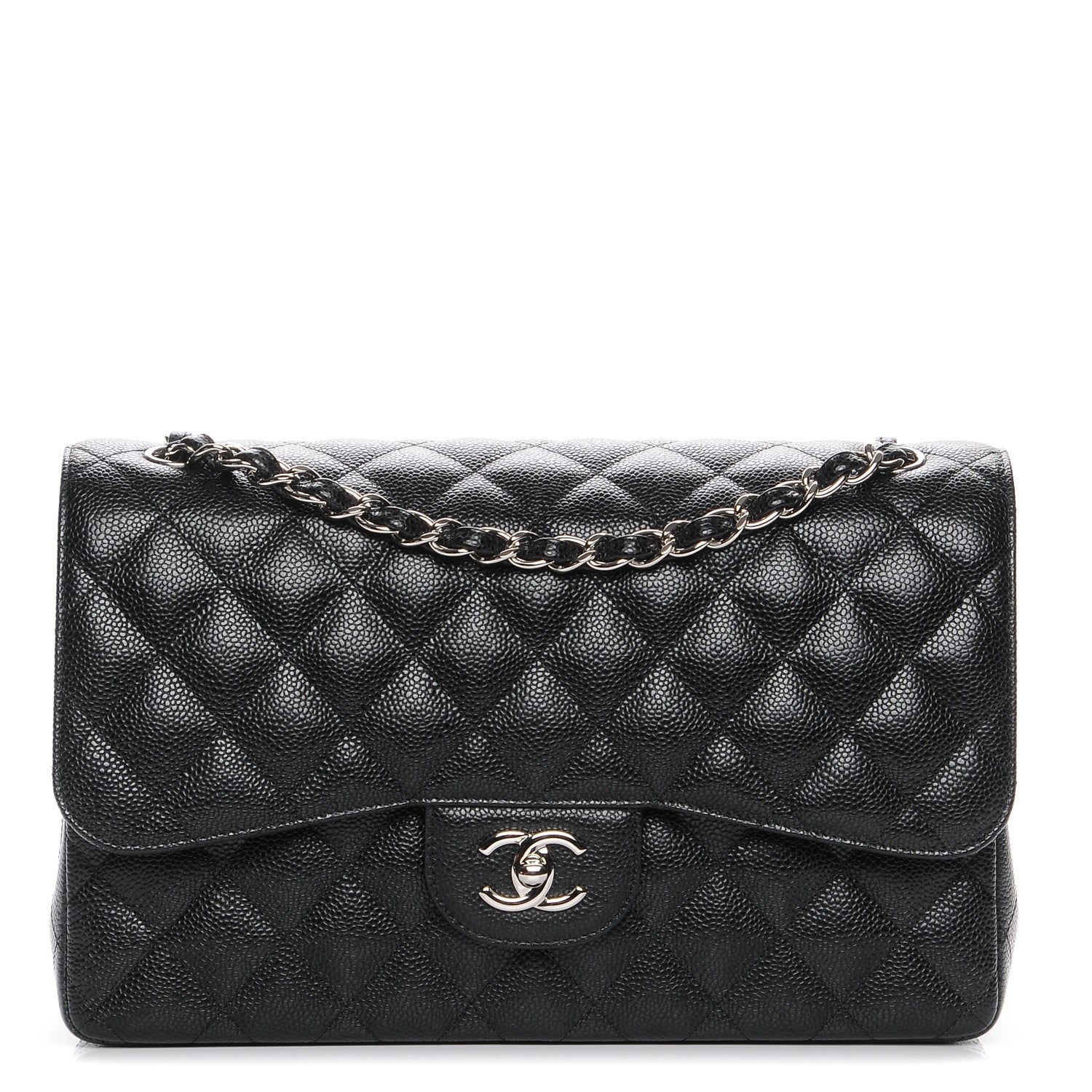 Chanel Caviar Quilted Jumbo Double Flap Black 1 of 8