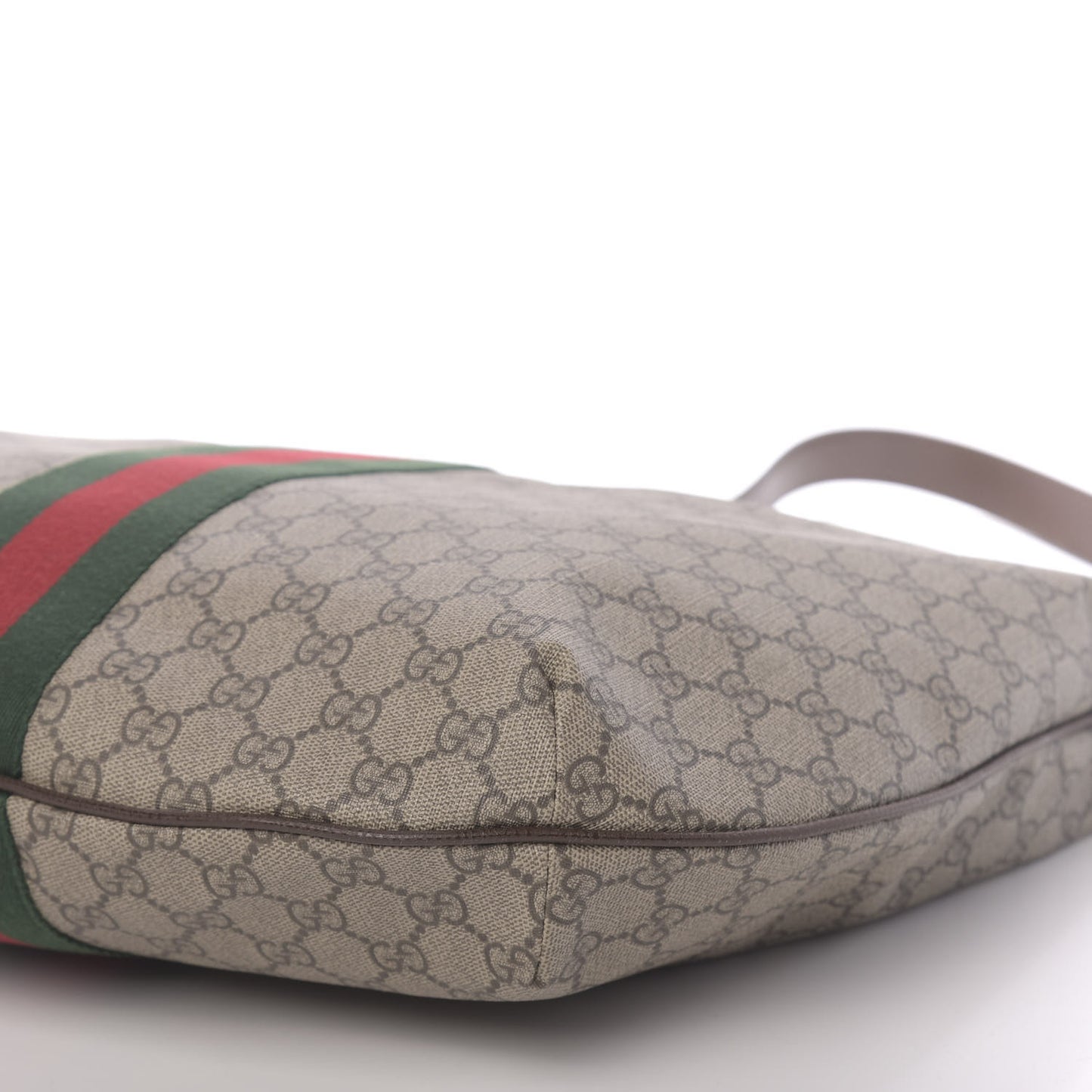 GG Supreme Monogram Web Ophidia Half Moon Hobo Brown