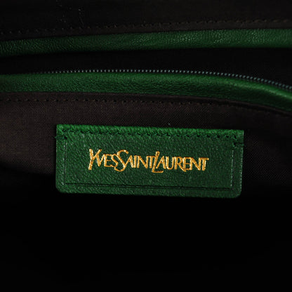 Saint Laurent Sheepskin Medium Cabas ChYc Tartan Green 6 of 7