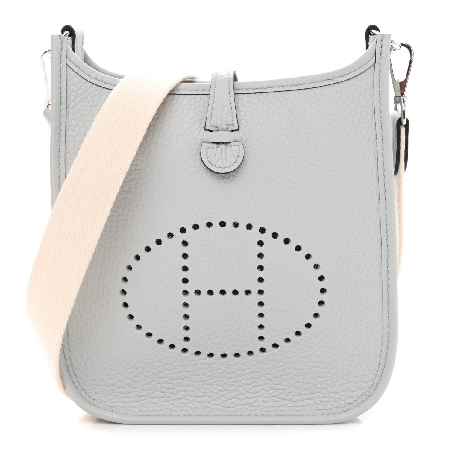 Hermes Taurillon Clemence Amazone Evelyne TPM Bleu Pale Nata 1 of 10