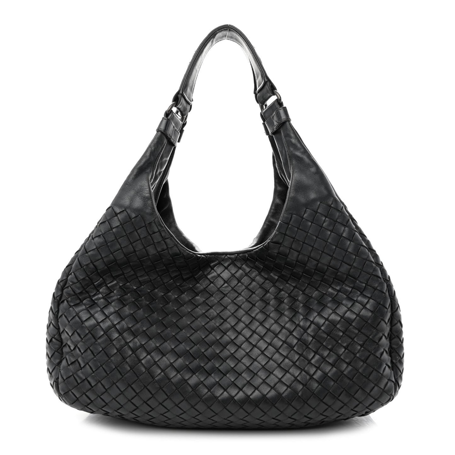 Nappa Intrecciato Medium Campana Hobo Black