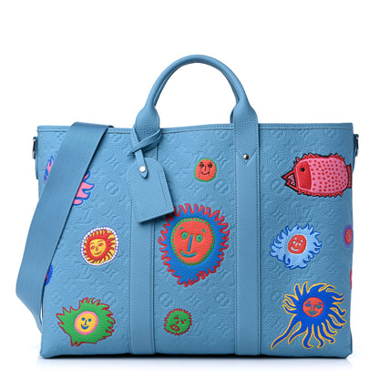 Louis Vuitton LV x YK Taurillon Monogram Weekend Tote Blue 1 of 7