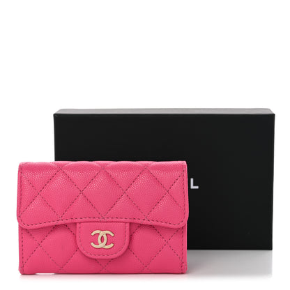 Chanel Caviar Quilted Flap Card Holder Wallet Pink 9 of 9
