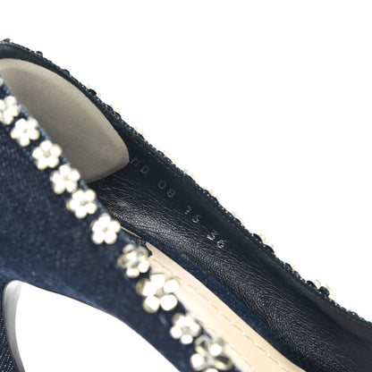 Christian Dior Denim Crystal Garland Pumps 36 Blue Fonce 8 of 9