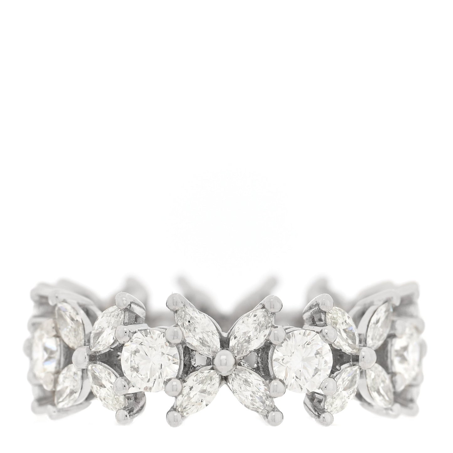 Platinum Diamond Victoria Alternating Band Ring 52 6