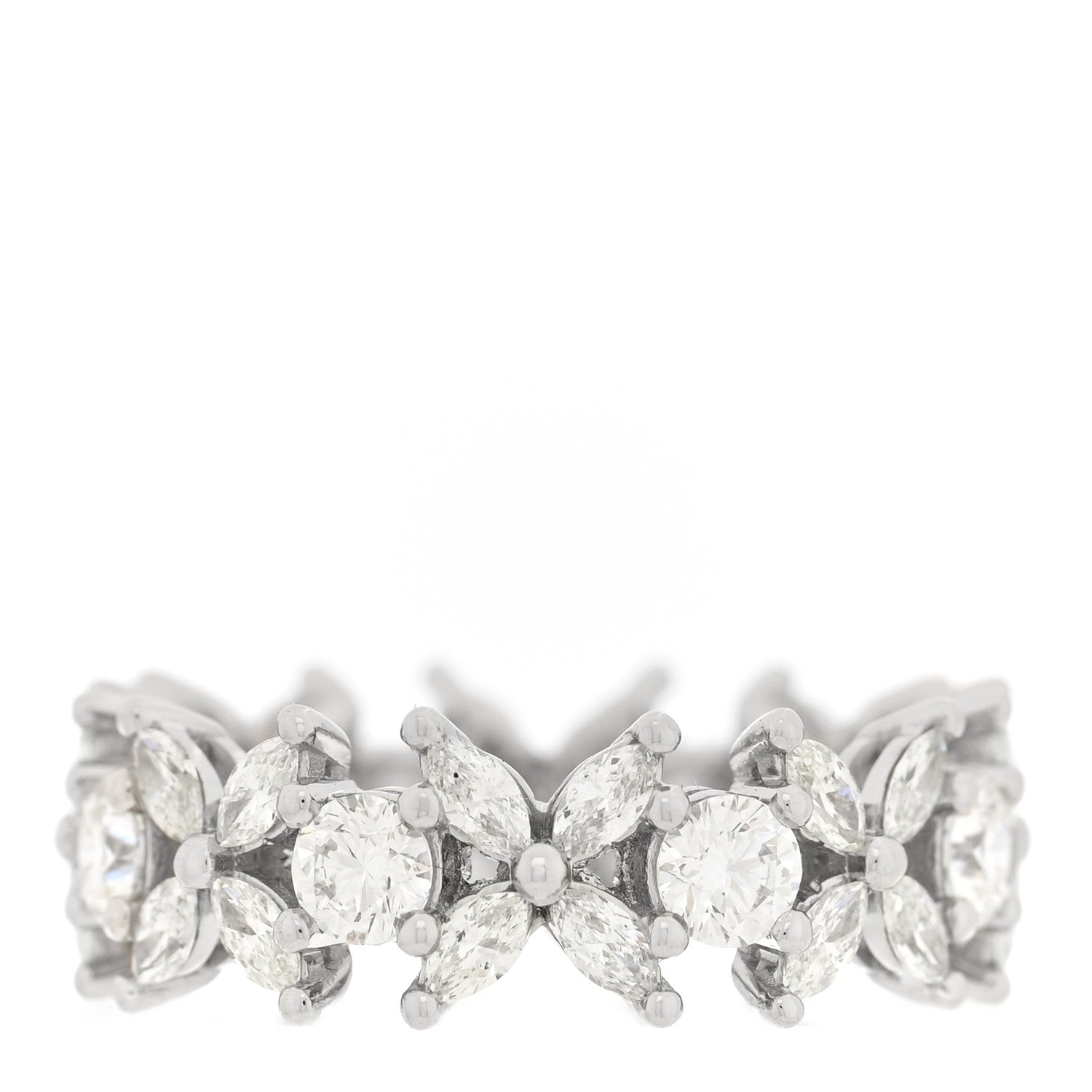 Tiffany Platinum Diamond Victoria Alternating Band Ring 52 6 1 of 5