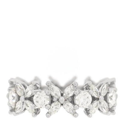 Tiffany Platinum Diamond Victoria Alternating Band Ring 52 6 1 of 5