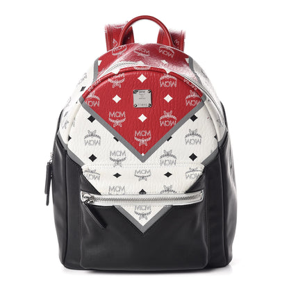 MCM Visetos Chevron Colorblock Small Stark Backpack Black 1 of 9
