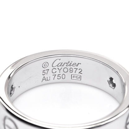 Cartier 18K White Gold 3 Diamond 5.5mm LOVE Ring 57 8 4 of 5