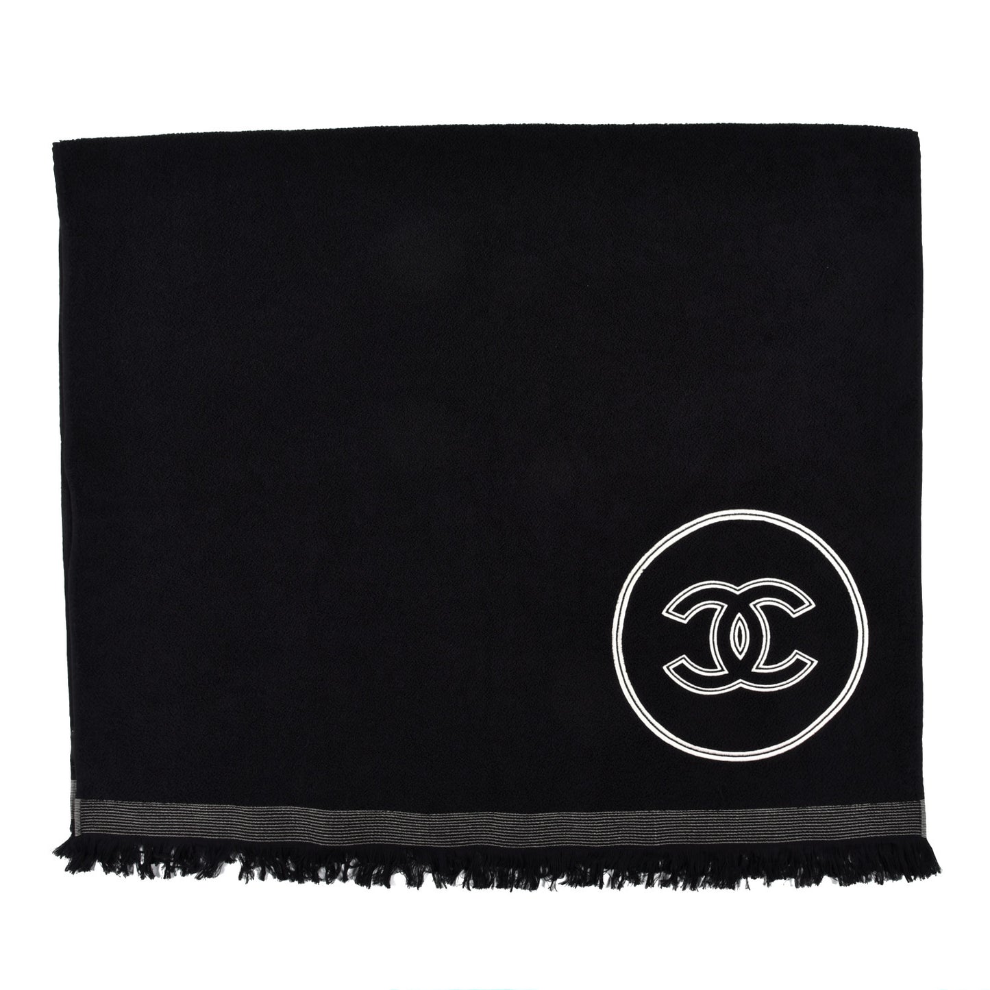 Terry Cotton CC Beach Towel Black