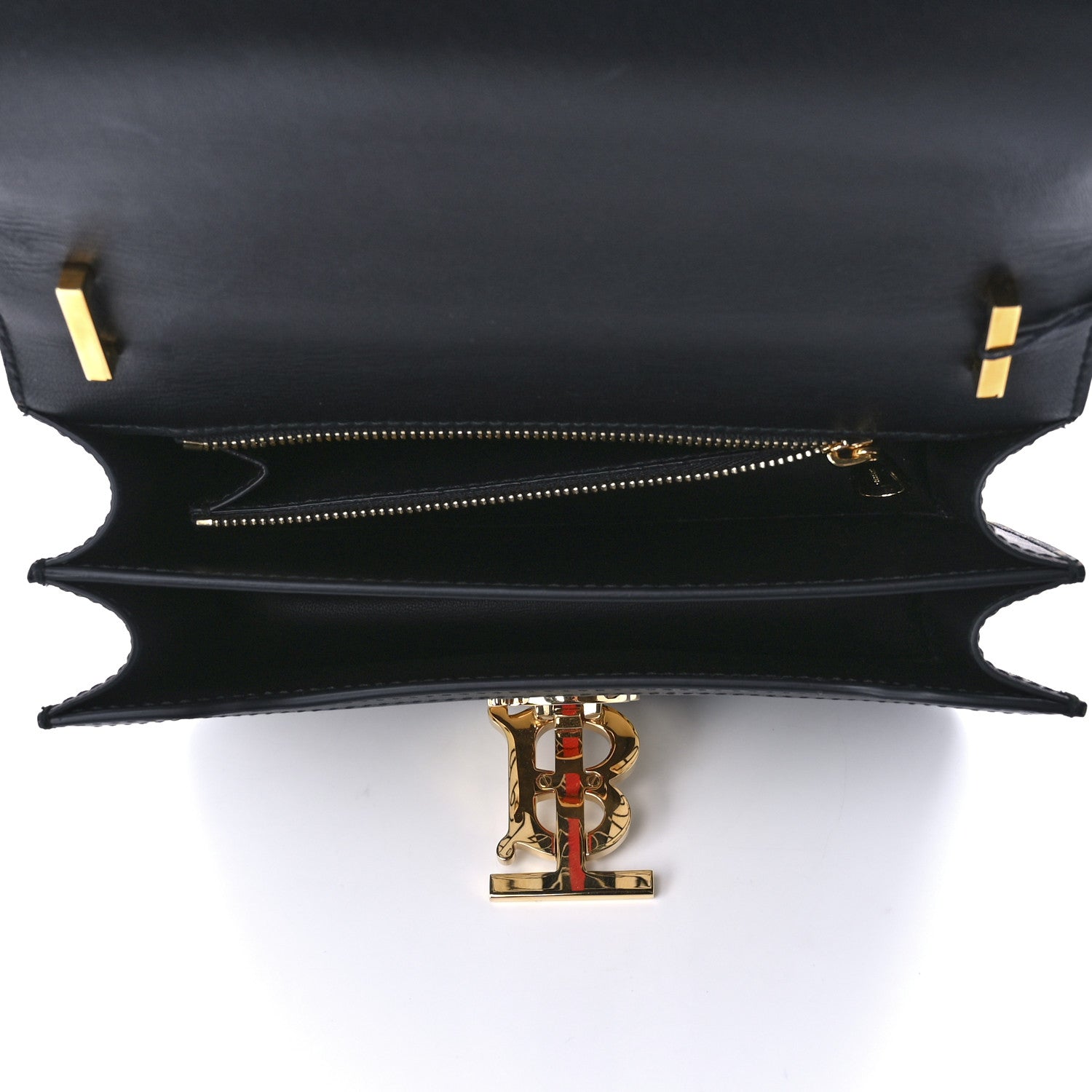 Burberry E-Canvas Monogram Stripe Small TB Bag Bridle Brown 5 of 10
