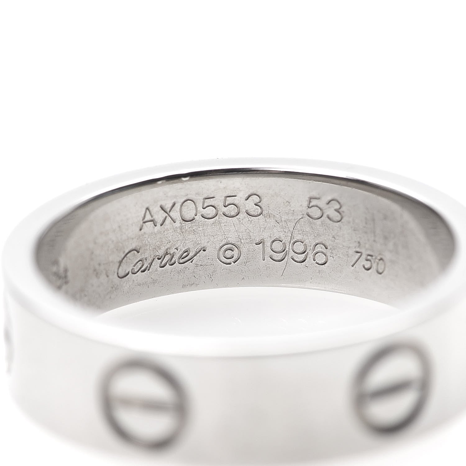 Cartier 18K White Gold 5.5mm LOVE Ring 53 6.25 6 of 6