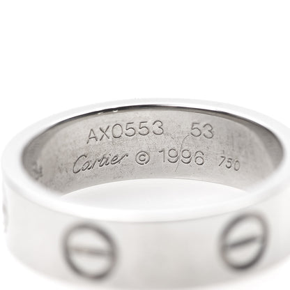 Cartier 18K White Gold 5.5mm LOVE Ring 53 6.25 6 of 6