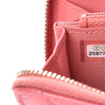 Chanel Caviar Quilted Small Zip Around Wallet Pink 8 of 9