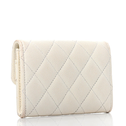 Chanel Caviar Quilted Flap Card Holder White 3 of 8