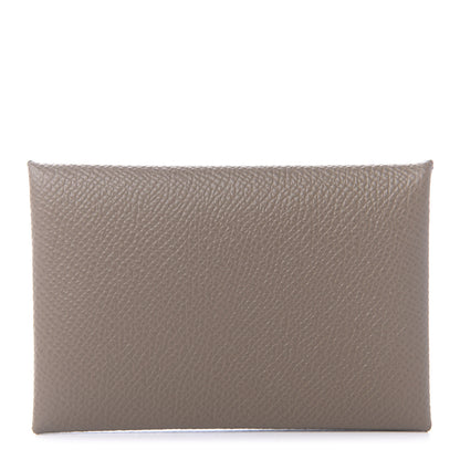 Hermes Epsom Calvi Card Case Etoupe 1 of 8