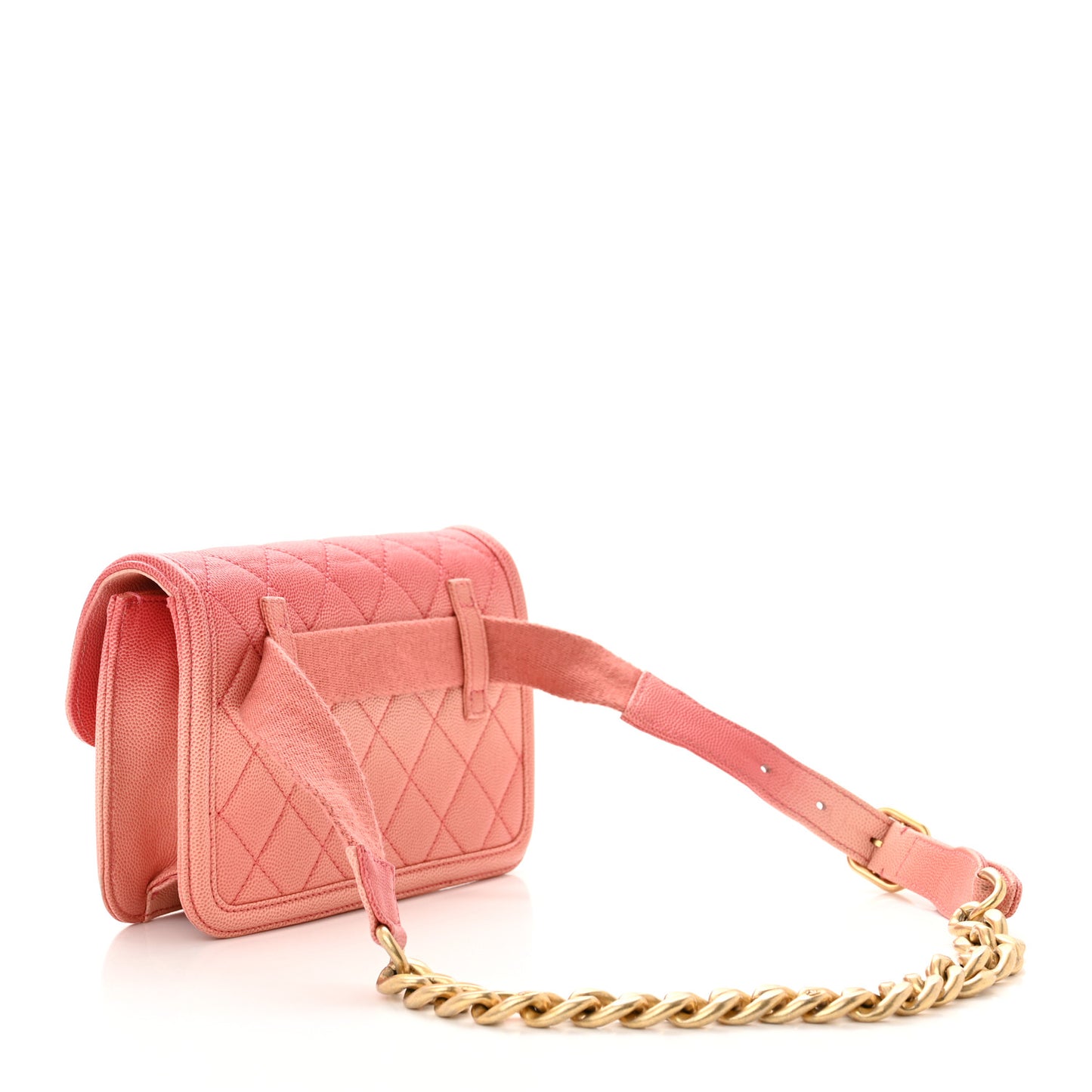 Caviar Quilted Sunset On The Sea Waist Bag Coral
