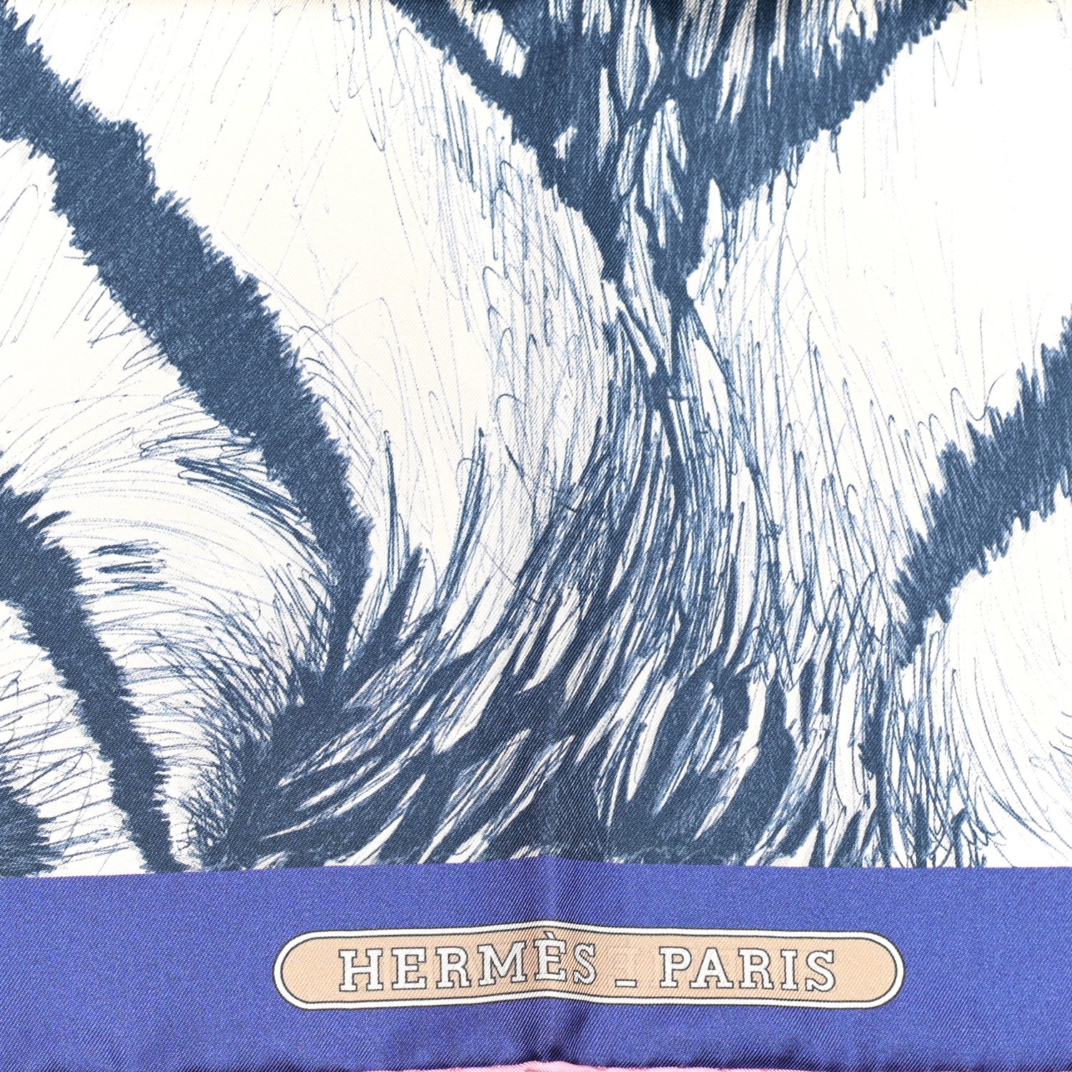 Hermes Silk Tigre Royal Double Face Scarf 90 Rose Bleu Multicolor 2 of 4