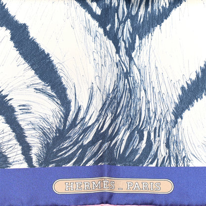Hermes Silk Tigre Royal Double Face Scarf 90 Rose Bleu Multicolor 2 of 4
