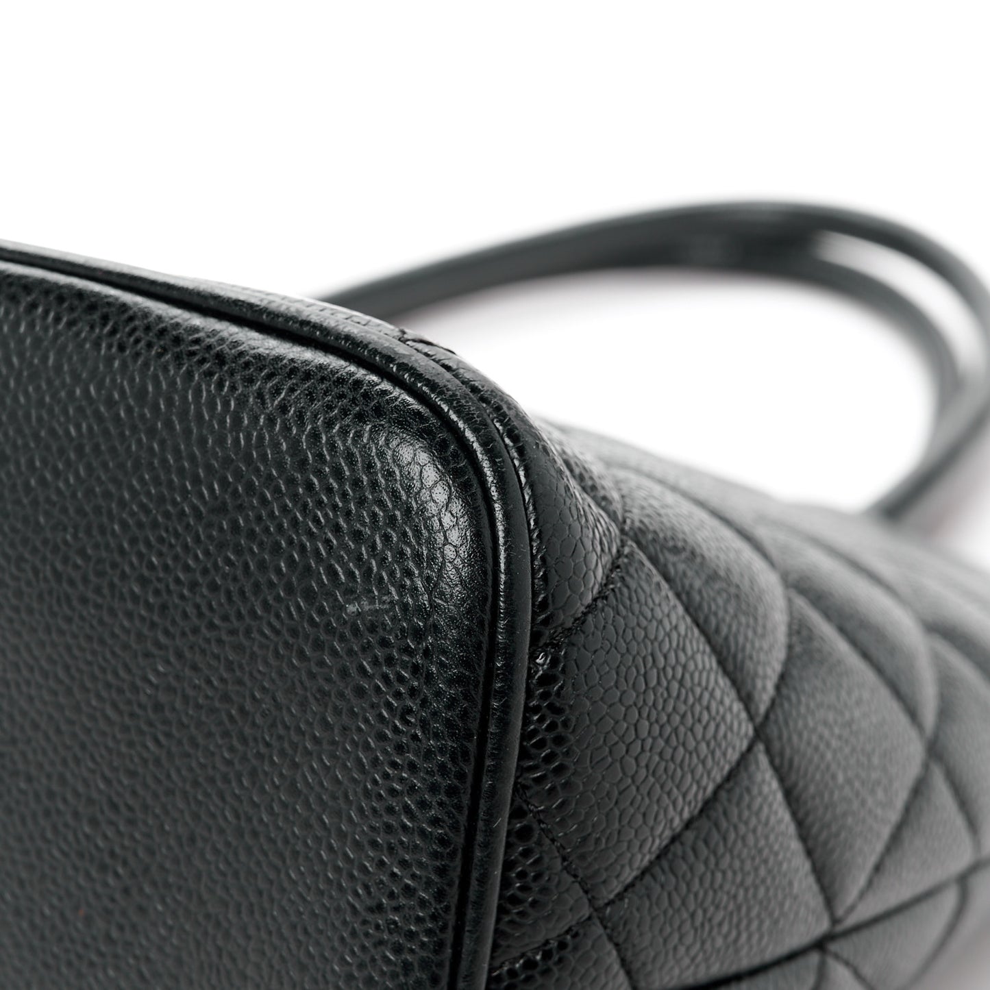 Caviar Quilted Medallion Tote Black