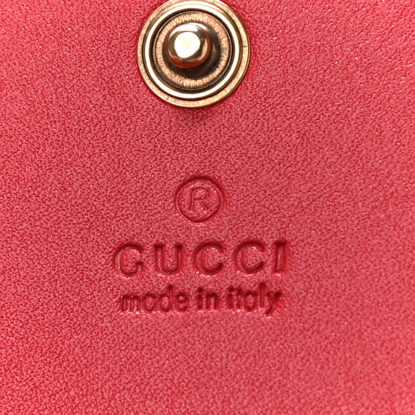 GG Supreme Monogram Cherry Embellished Card Case Wallet Hibiscus Red