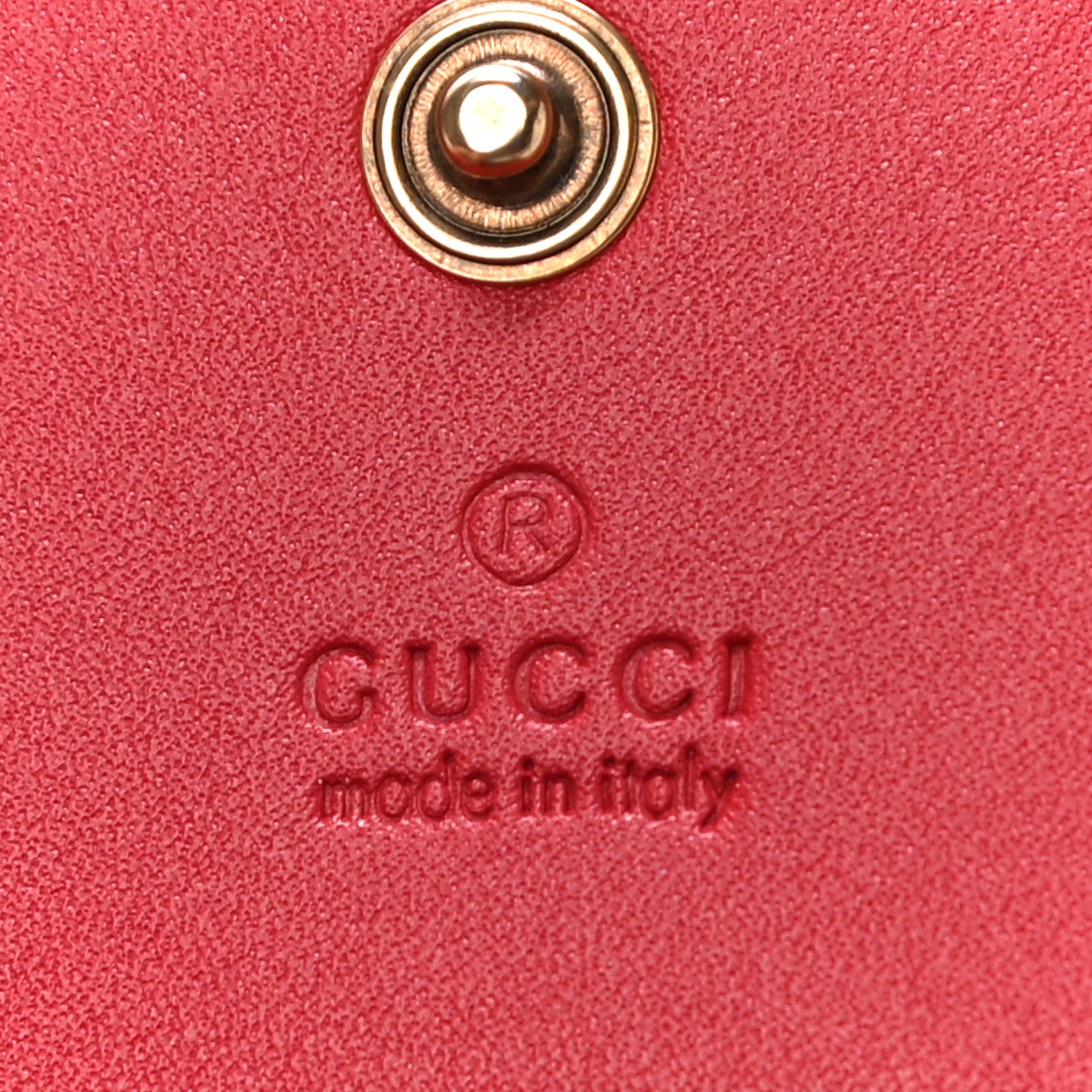 Gucci GG Supreme Monogram Cherry Embellished Card Case Wallet Hibiscus Red 6 of 11