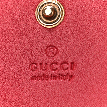 Gucci GG Supreme Monogram Cherry Embellished Card Case Wallet Hibiscus Red 6 of 11