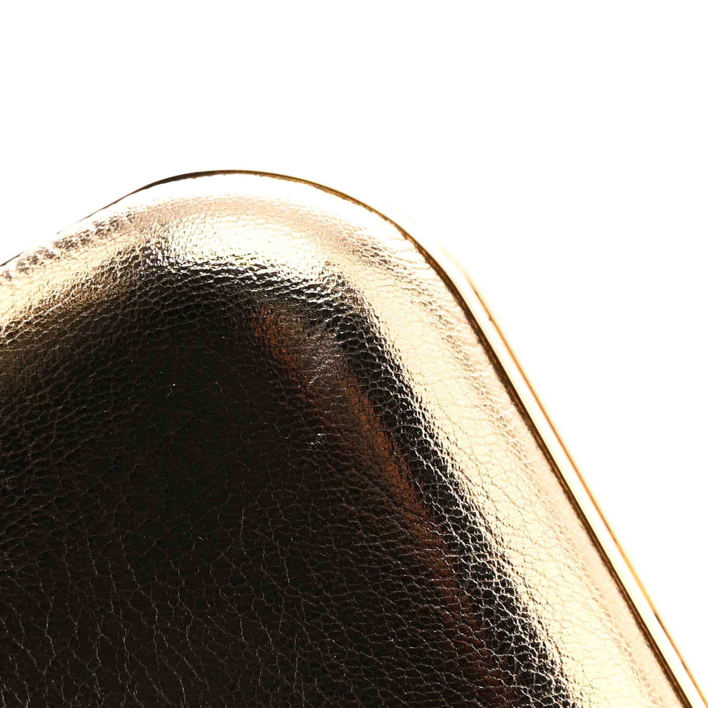 Metallic Calfskin Skull Knuckle Box Clutch Gold
