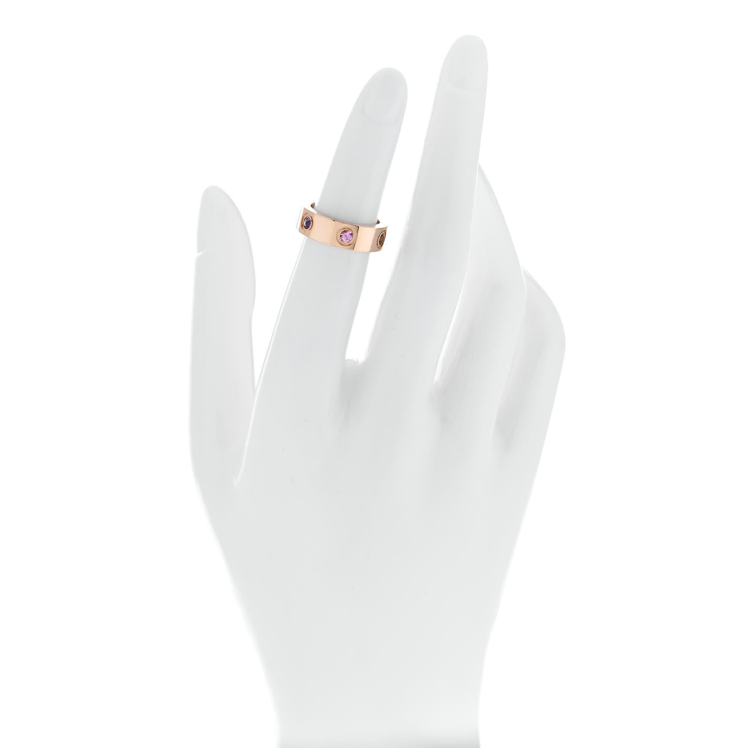 Cartier 18K Pink Gold Sapphire Garnet Amethyst 5.5mm LOVE Ring 47 4.25 2 of 5