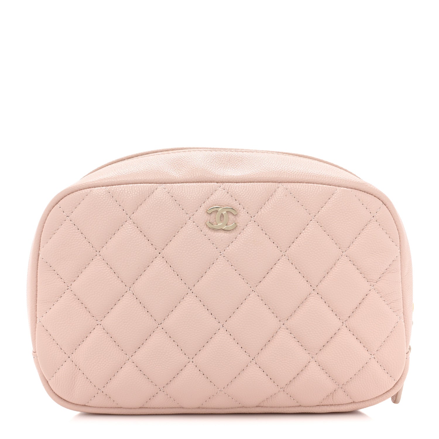 Chanel Caviar Quilted Medium Curvy Pouch Cosmetic Case Light Pink 1 of 9