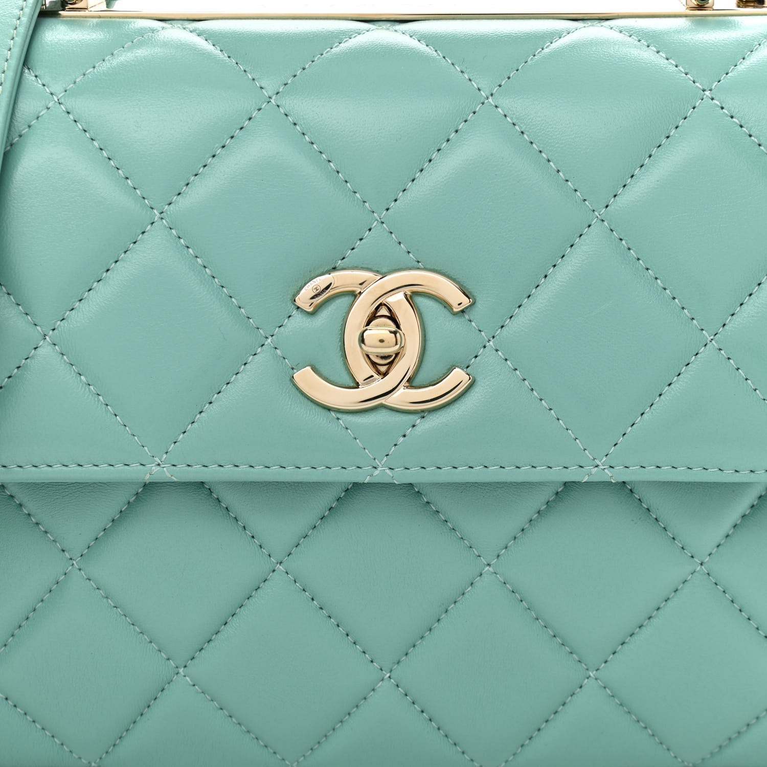 Chanel Lambskin Quilted Small Trendy CC Flap Dual Handle Bag Light Green 8 of 11