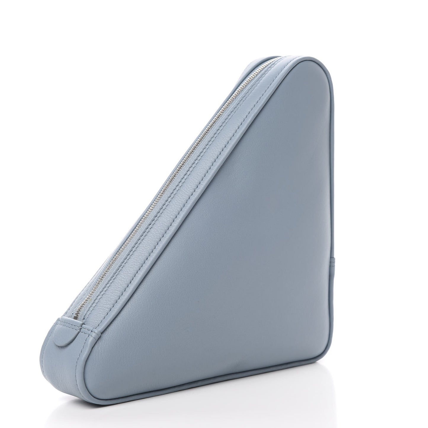 Shiny Day Calfskin Logo M Triangle Pouch Grey Blue White