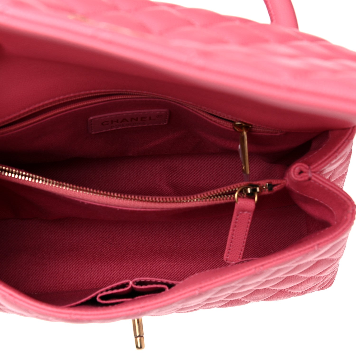 Chanel Caviar Quilted Small Coco Handle Flap Pink 8 of 15