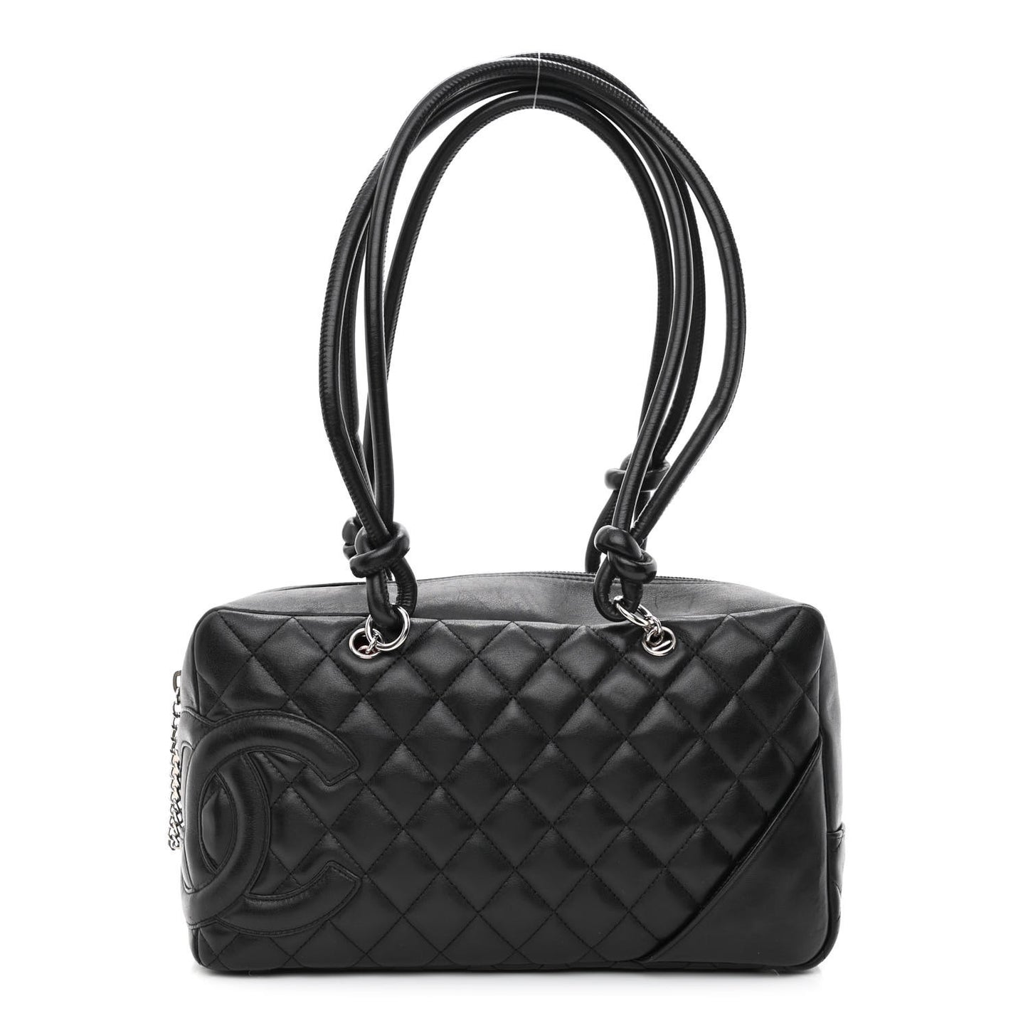 Calfskin Quilted Large Cambon Bowler Black