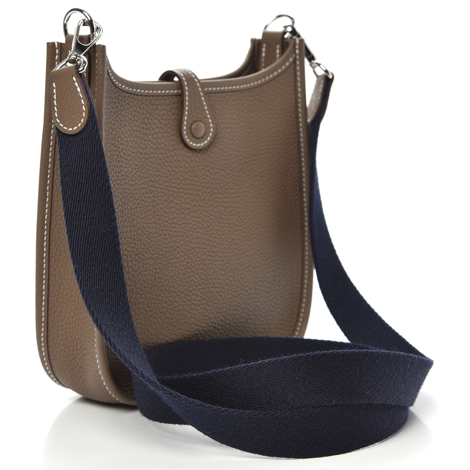 Hermes Taurillon Clemence Amazone Evelyne TPM Etoupe Bleu Indigo 3 of 10