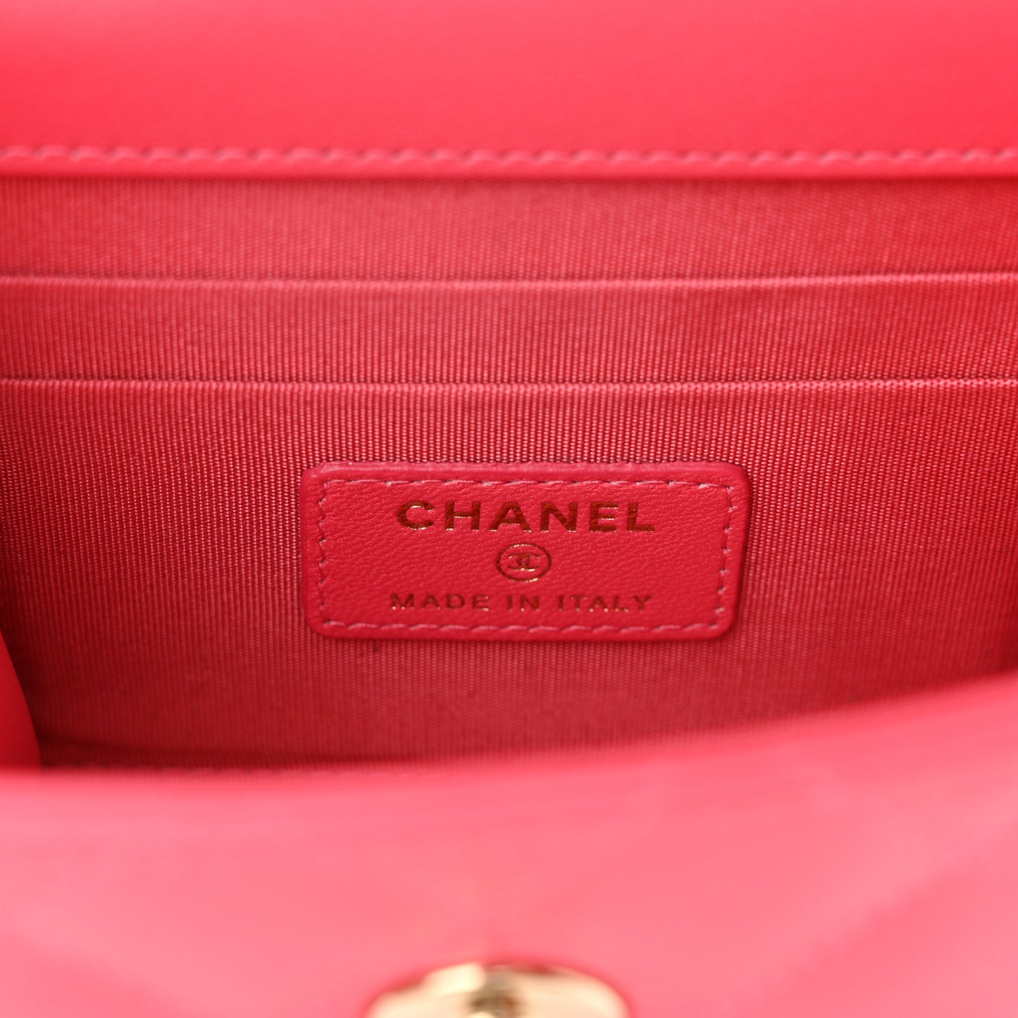 Lambskin Quilted Mini Trendy CC Chain Wallet Pink