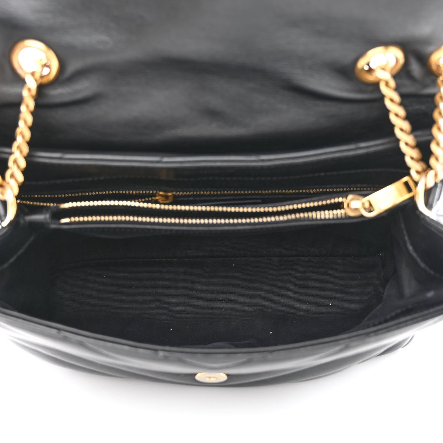 Saint Laurent Calfskin Y Quilted Monogram Medium Loulou Chain Satchel Black 5 of 12
