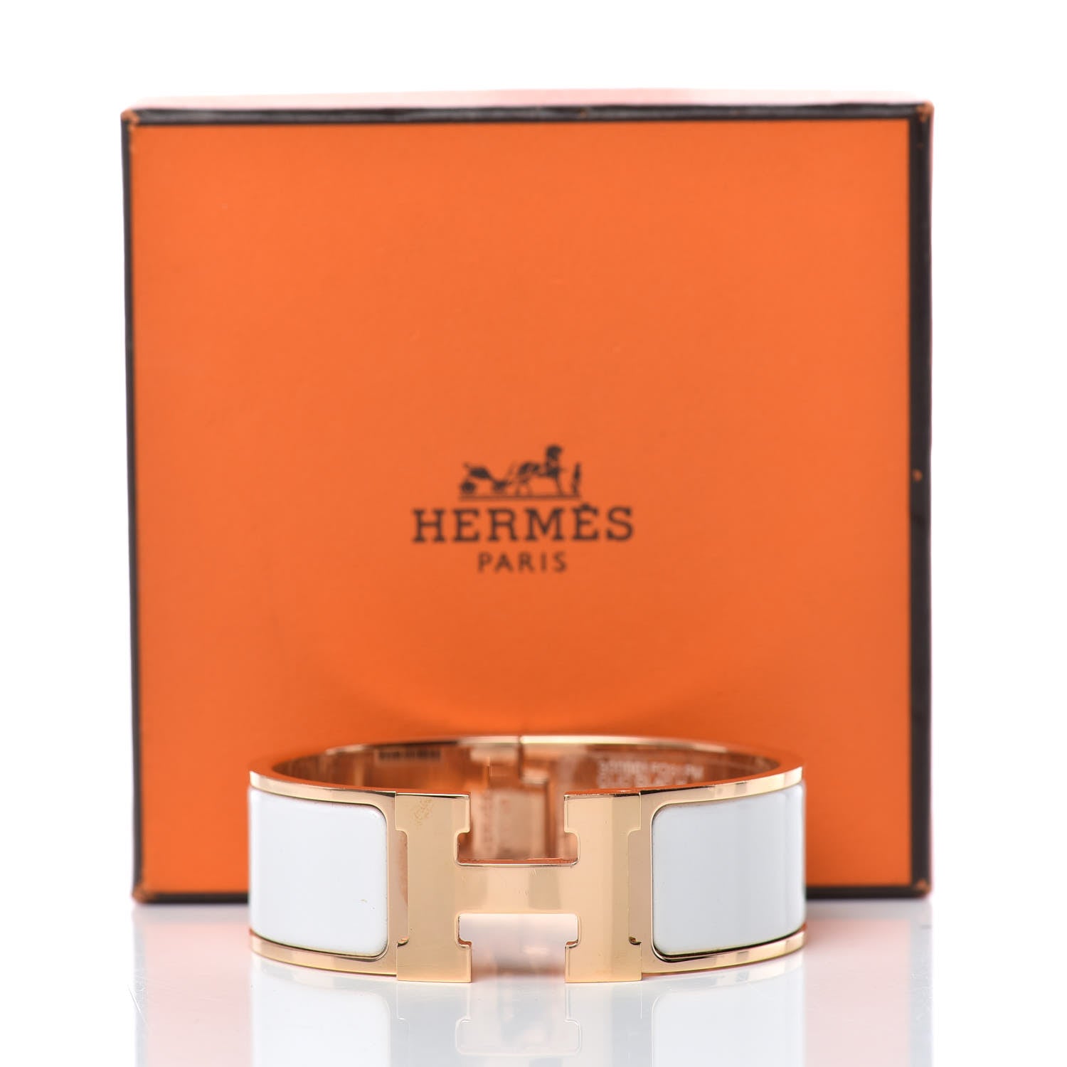 Hermes Enamel Wide Clic Clac H Bracelet PM White 8 of 8