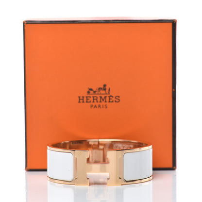 Hermes Enamel Wide Clic Clac H Bracelet PM White 8 of 8