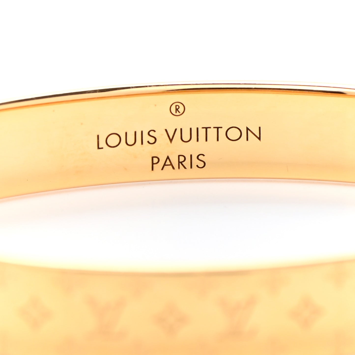 Brass Monogram Nanogram Cuff M Gold