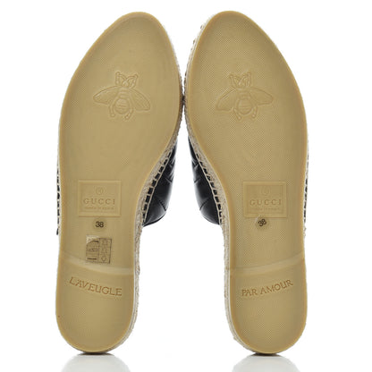 Gucci Nappa Matelasse GG Marmont Espadrille Slippers 38 Black 5 of 11