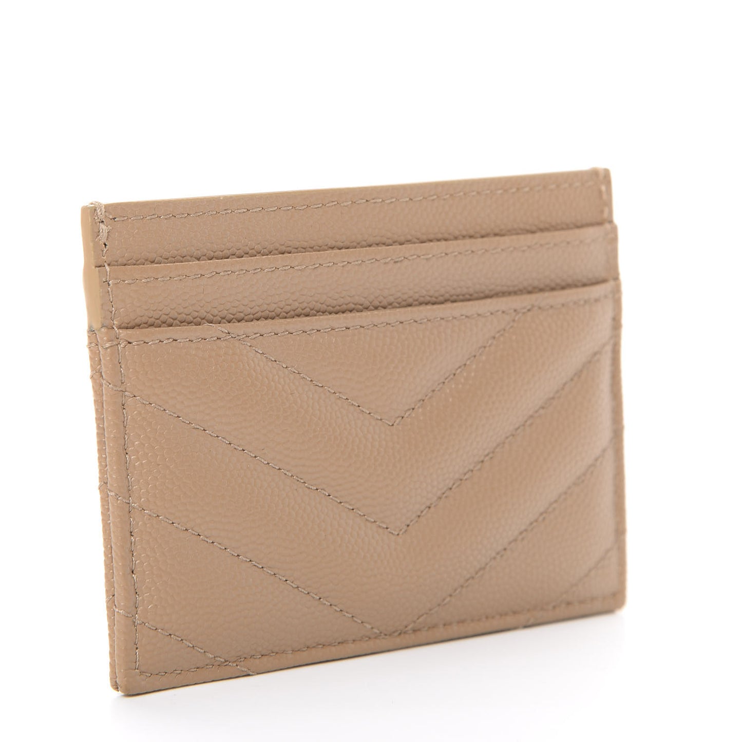 Grain De Poudre Matelasse Chevron Monogram Credit Card Case Cork